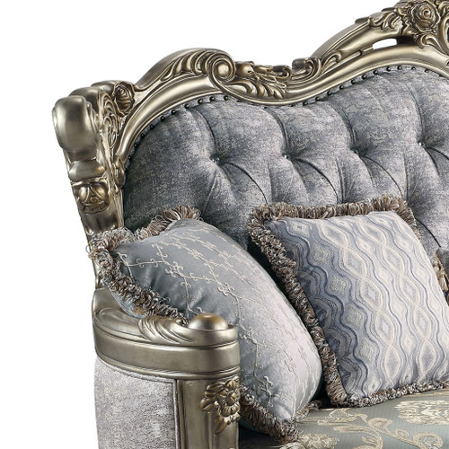 Miliani - Sofa With 5 Pillows - Fabric & Antique Bronze