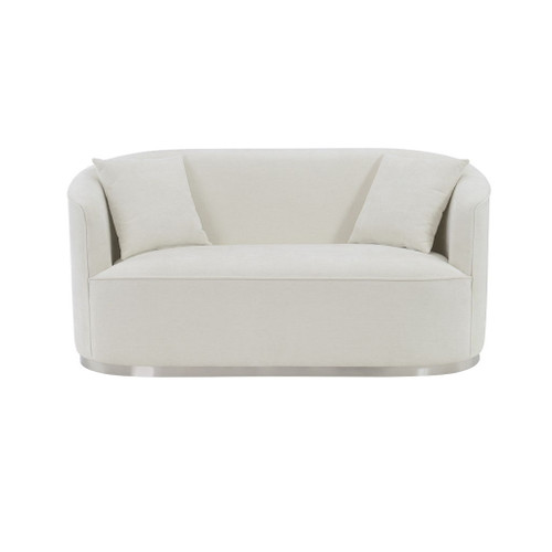 Odette - Loveseat With 2 Pillows - Beige Chenille