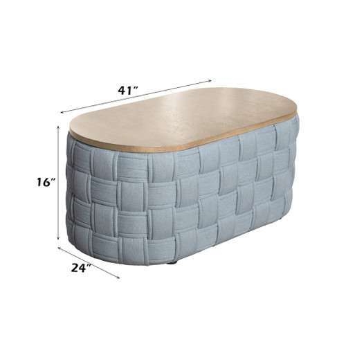 Saree - Coffee Table - Light Teal Chenille