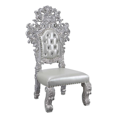 Valkyrie - Side Chair (Set of 2) - Synthetic Leather & Antique Platinum