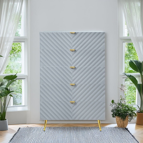 Gaines - Chest - Gray High Gloss Gaines - Chest - Gray High Gloss