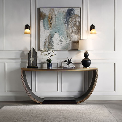 Maceo - Console Table - Black & Gold