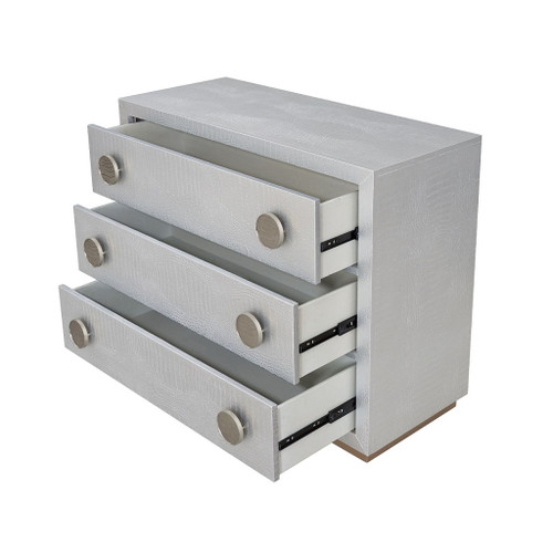 Anpu - Console Cabinet - Silver Faux Crocodile Skin