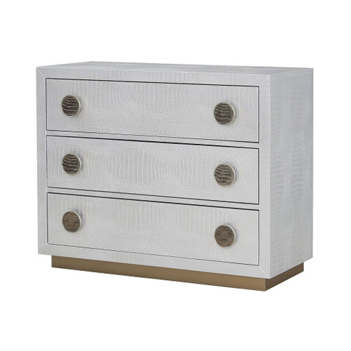 Anpu - Console Cabinet - Silver Faux Crocodile Skin