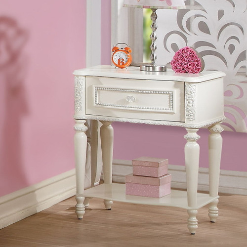 Dorothy - Nightstand With 1 Drawer - Ivory Dorothy - Nightstand With 1 Drawer - Ivory