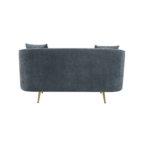 Nakendra - Loveseat With 2 Pillows - Cobalt Blue Chenille