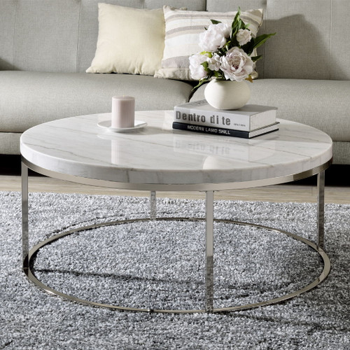 Zaidee - Coffee Table With Marble - Marble Top & Nickel Zaidee - Coffee Table With Marble - Marble Top & Nickel