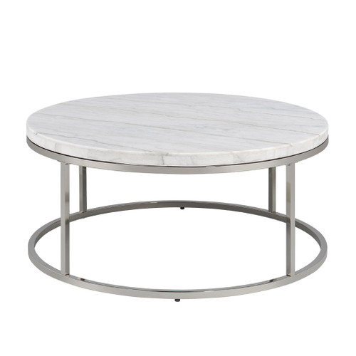 Zaidee - Coffee Table With Marble - Marble Top & Nickel