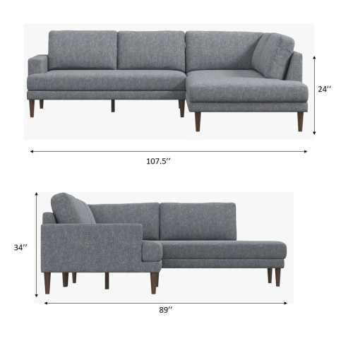 Harmony Tan Leather Sectional