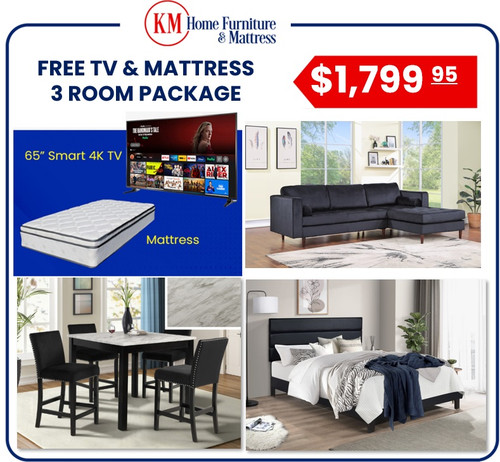 Jacob 3 Room Packages With Free TV and Mattress