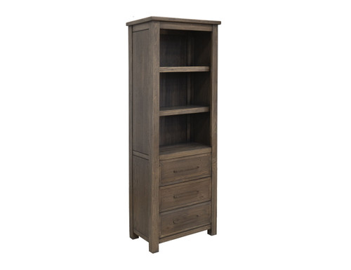 Novus lodge - 3 Drawer 3 Shelves Bookcase - Walnut Brown