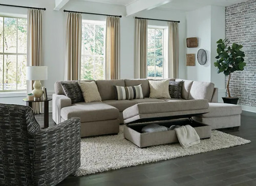 Bri Pewter L Shaped Sectional in Fabric