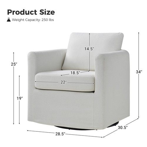 Christepher Modern Slipcovered 360° Swivel Chair