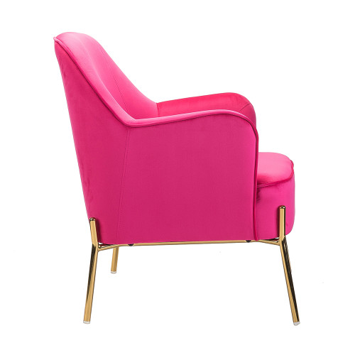 Nora Modern Velvet Accent Chair with Gold Metal Legs