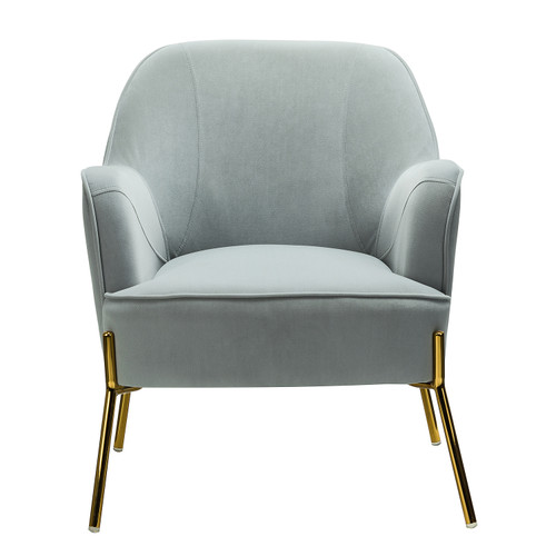 Nora Modern Velvet Accent Chair with Gold Metal Legs