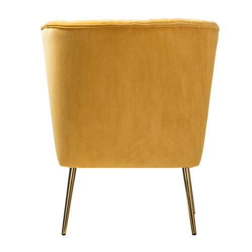 Monica Modern Velvet Comfy Living Room Side Chair with Golden Metal Legs