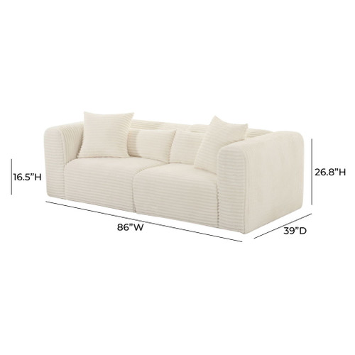 Tarra - Fluffy Oversized Corduroy Modular Loveseat