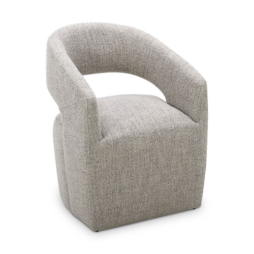 Barrow - Performance Fabric Rolling Dining Chair - Pearl Silver