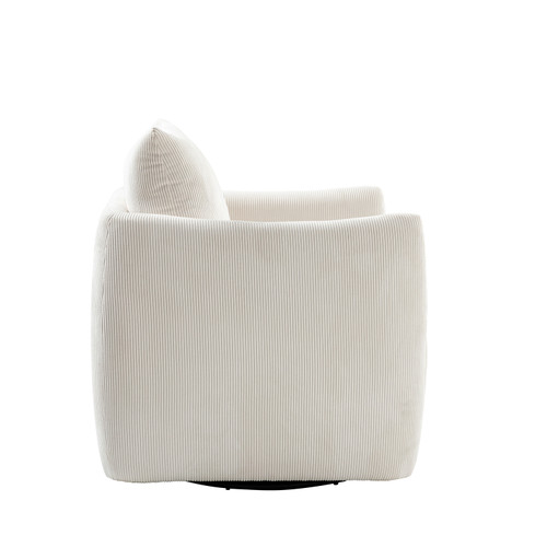 Erica Upholstered Swivel Barrel Chair with Reversible Backrest