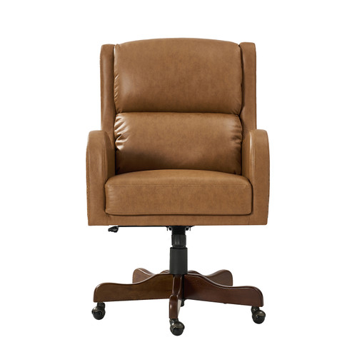 Patrick Faux Leather Adjustable Height Swivel Executive Chair with Tilt Mechanism