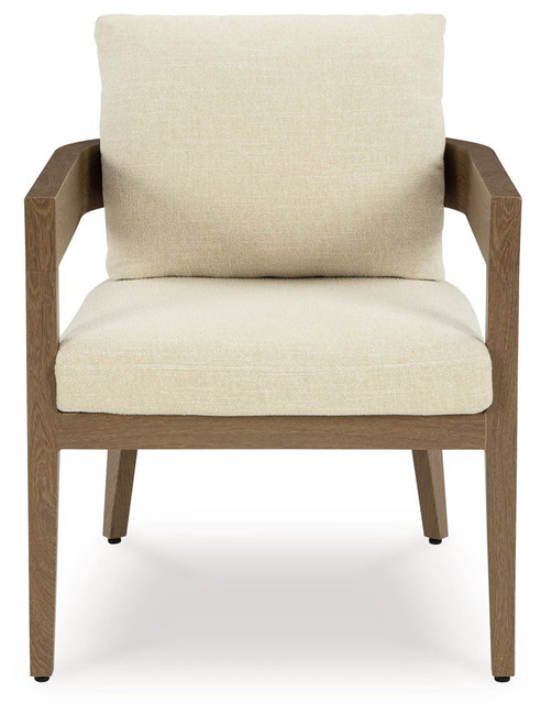 Serene Bay - Arm Chair With Cushion (Set of 2) - Dark Brown / White
