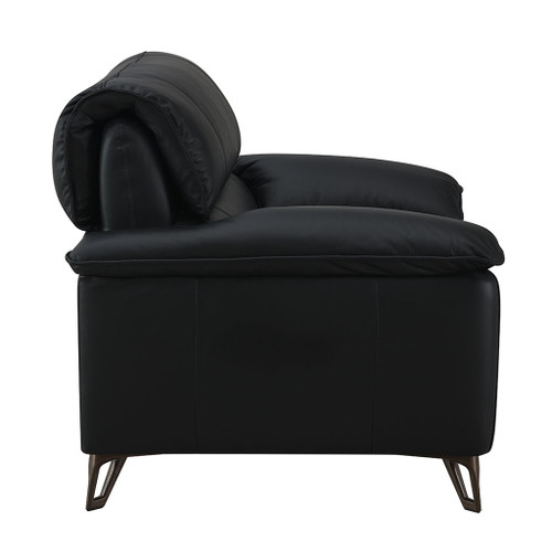 Eilene - Loveseat - Black Top Grain Leather