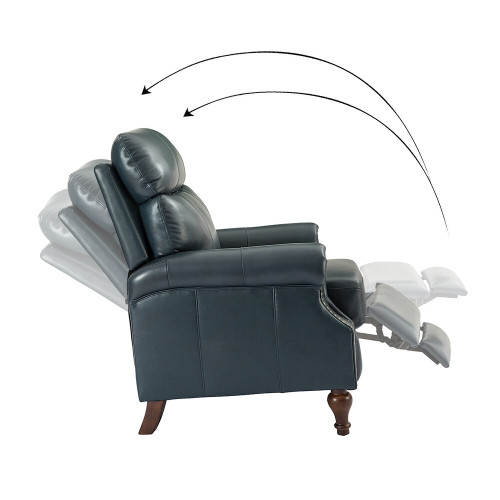 Oenides Genuine Leather Recliner with Rolled Arms