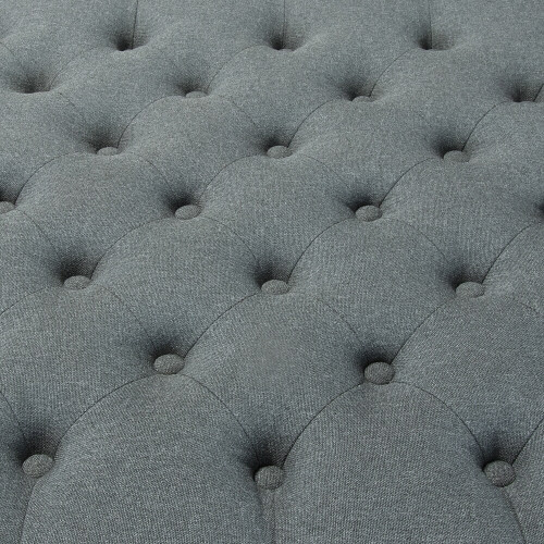 Boyan Modern Button Tufted Square Ottoman with Nailhead Trim
