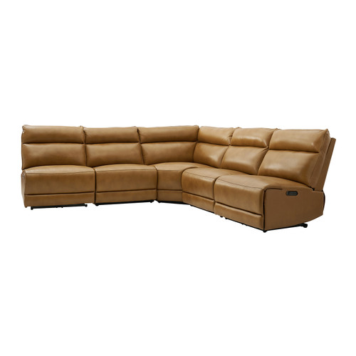 Raphael Genuine Leather Power Reclining Corner Sectional with USB and Type-C