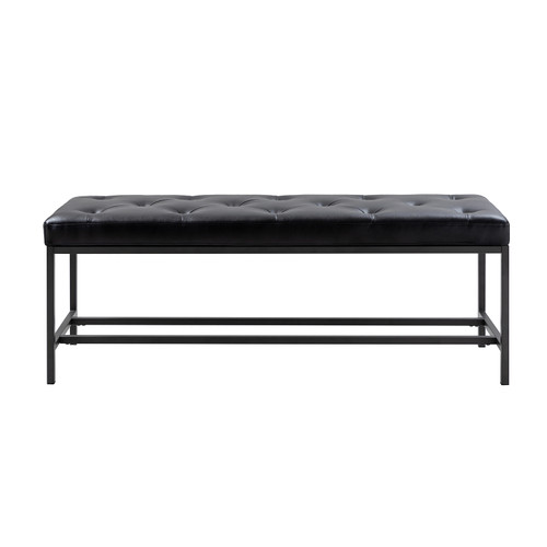 Horaz Faux Leather 50 in. W Upholstered Bench with Button-Tufted