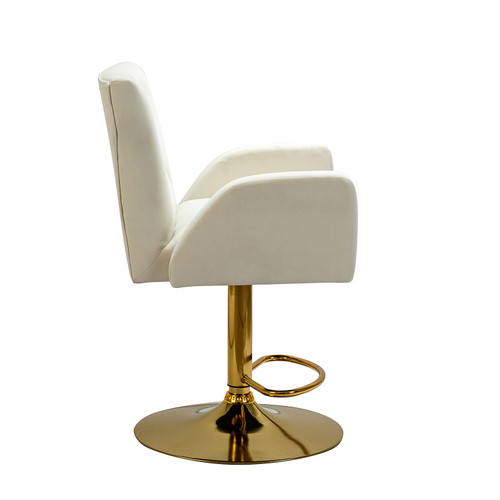 Luciana Modern Velvet Adjustable Swivel Bar Stool with Tufted Back