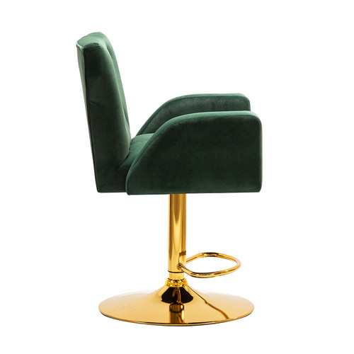 Luciana Modern Velvet Adjustable Swivel Bar Stool with Tufted Back