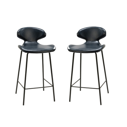 Venta Modern Leather Counter & Bar Stool with Low Back Set of 2