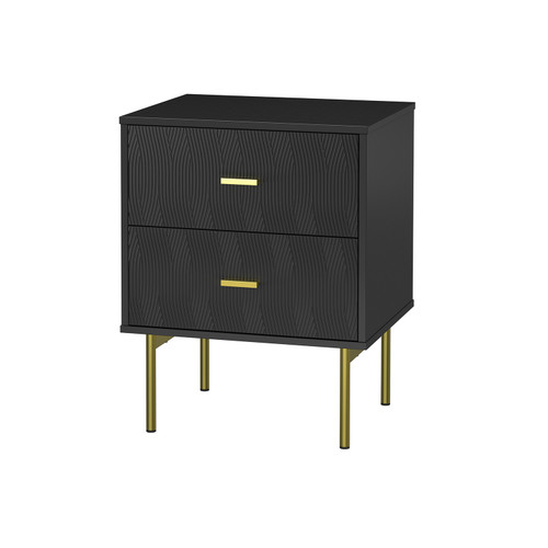 Parvin 2 Drawer Glam Nightstand