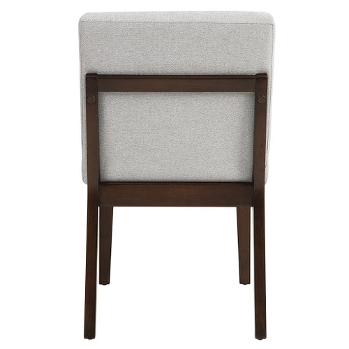 Edwyn - Side Chair (Set of 2) - Gray Fabric & Brown