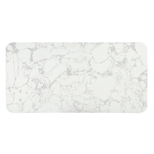 Clayten - Dining Table With Marble Top - White Natural Marble Top & Espresso