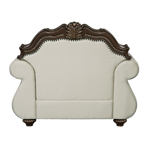 Pierce - Chair With Pillow - Beige Fabric & Cherry