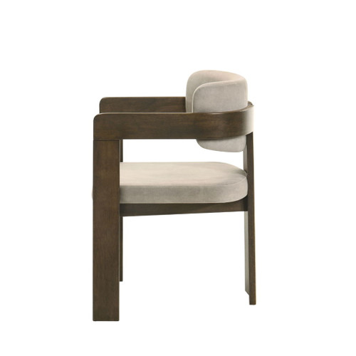 Destin - Side Chair - Light Gray Fabric & Walnut