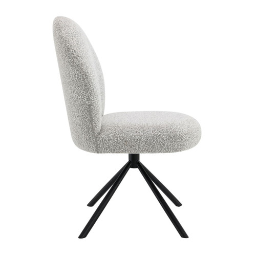 Lawton - Side Chair With Swivel (Set of 2) - Gray Boucle & Black