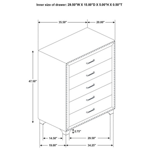 Melody - 5-Drawer Bedroom Chest