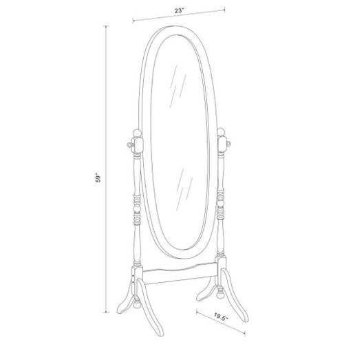 Foyet - Wood Adjustable Length Cheval Mirror
