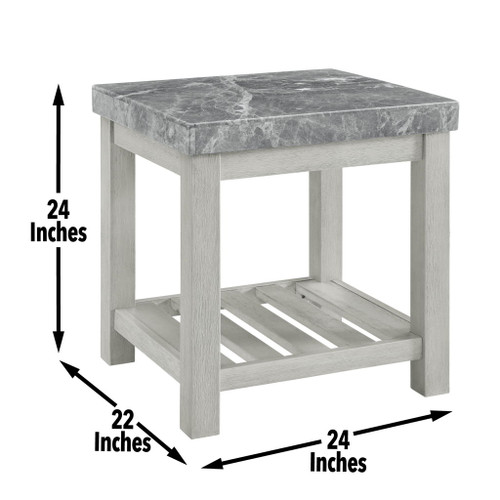 Canova - 3 Piece Marble Table Set - Gray