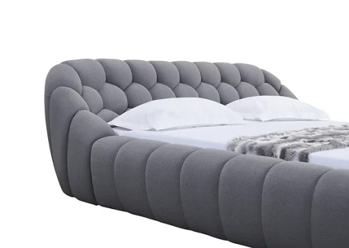 Bubbles Curvy Modern Fabric Bed
