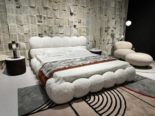 Coco Boucle Modern Platform Bed