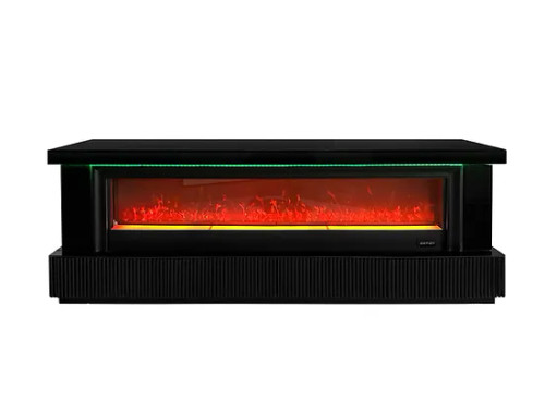 Pebble Modern Fireplace with Bluetooth