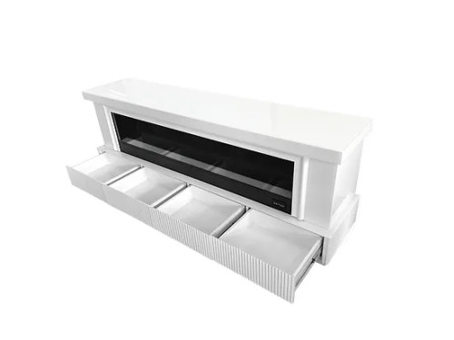 Pebble Modern Fireplace with Bluetooth