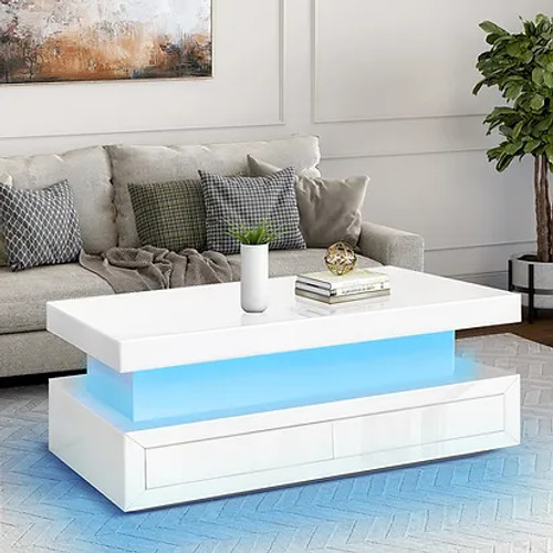 Alma White Modern Coffee Table
