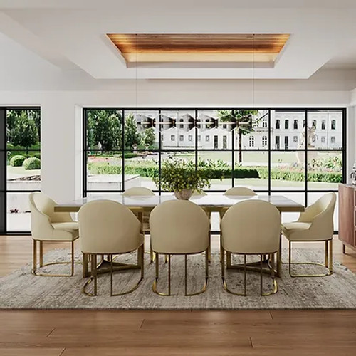 Bura White Top 79" Dining Table