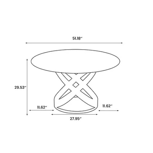 Sami 51" Round Glass Top Table