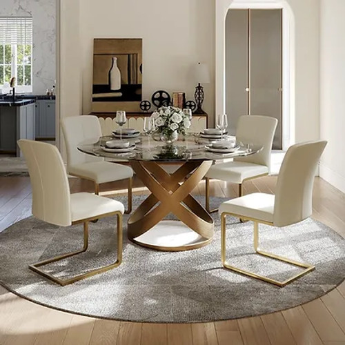 Sami 51" Round Glass Top Table by New Era Innovations
